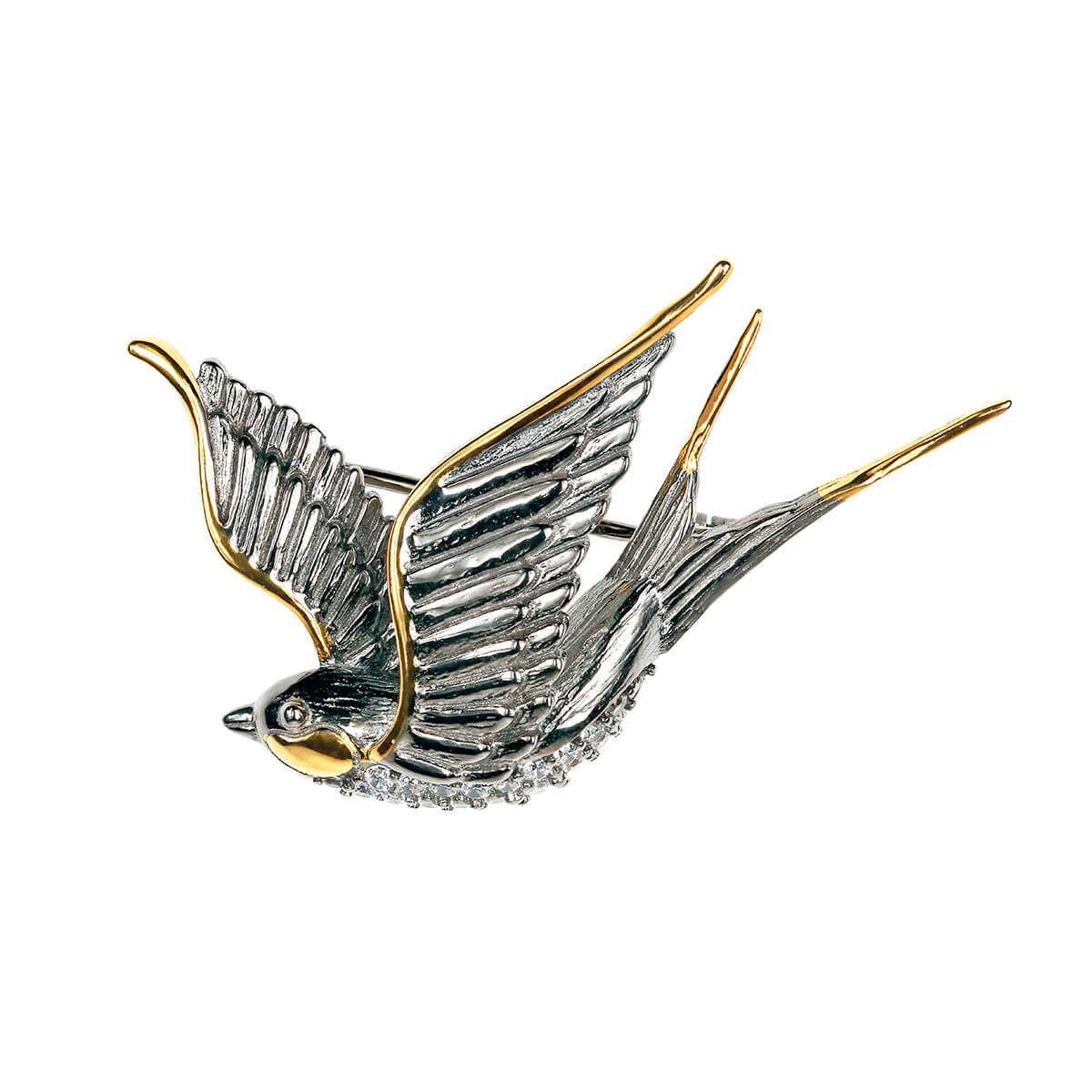 Flyvende fugl broche